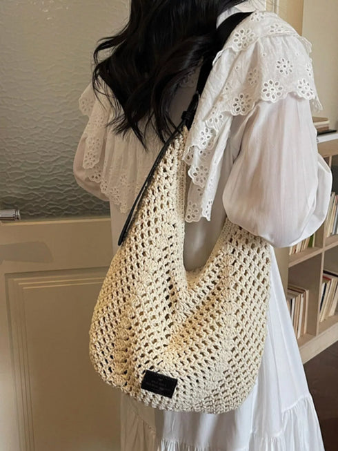 Cream White Crochet Shoulder Bag - Twice The Charm Boutique