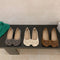 Grey, Beige and Brown fabric bow flats displayed in three pairs