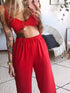 Women's Butterfly Print Two-Piece Set - Wide-Leg Pants - Twice The Charm Boutique