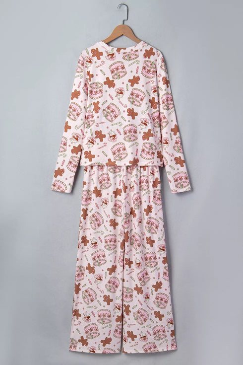Christmas Pajama Set - Abstract Print & Long Sleeves - Twice The Charm Boutique