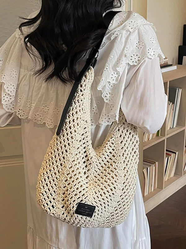 Cream White Crochet Shoulder Bag - Twice The Charm Boutique