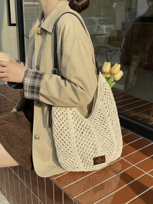 Cream White Crochet Shoulder Bag - Twice The Charm Boutique