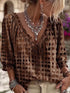 Women's Tie-Neck Ruffle Blouse - 3/4 Sleeve S-3XL - Twice The Charm Boutique