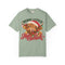 Bay green Merry Little Mischief Christmas tee with Highland cow graphic