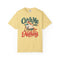 Catch Me Doing Nothing pelican-in-a-beach-chair graphic on a Butter yellow short-sleeve tee, front view