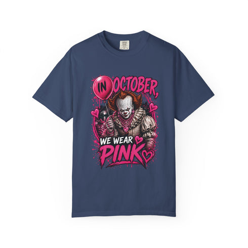 Pennywise In October We Wear Pink Halloween Graphic T-Shirt