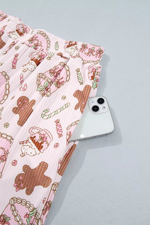 Christmas Pajama Set - Abstract Print & Long Sleeves - Twice The Charm Boutique