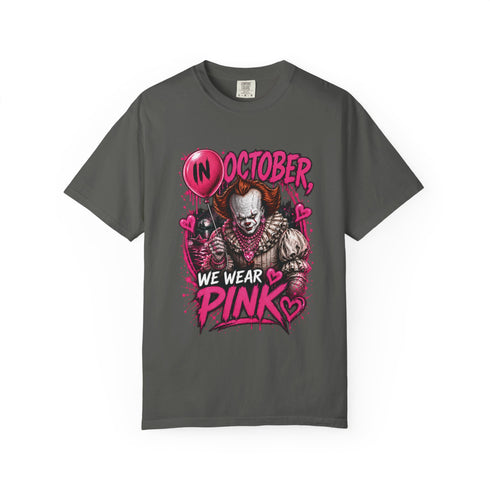Pennywise In October We Wear Pink Halloween Graphic T-Shirt