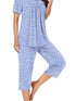 Printed Capri Pajama Set - Button Top & Cropped Pants - Twice The Charm Boutique
