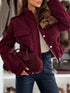 Women's drawstring button front jacket with pockets