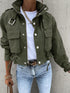 Women's cropped drawstring jacket with pockets