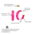 Diagram explaining the color-front, clear-side Illusion hoop design and butterfly backing
