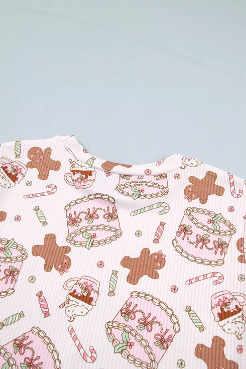 Christmas Pajama Set - Abstract Print & Long Sleeves - Twice The Charm Boutique