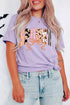 Women's Halloween Graphic Tee - Pink Purple Spooky Print - Twice The Charm Boutique