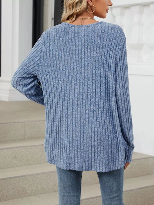 Lightweight ribbed button-up cardigan — product image 6