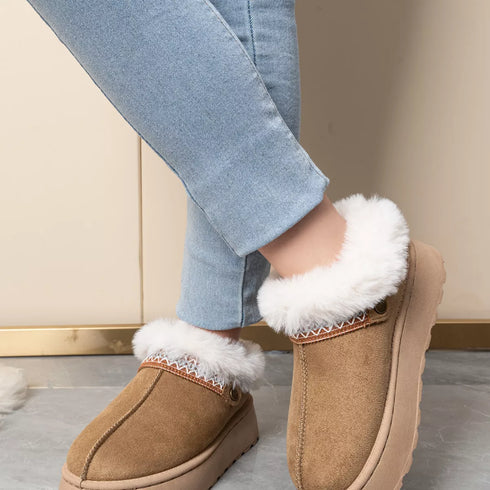 Platform Ankle Boots - Round Toe Suede Style - Twice The Charm Boutique