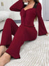 Lace Lounge Set - Flare Sleeve Top & Pants - Twice The Charm Boutique