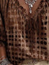 Women's Tie-Neck Ruffle Blouse - 3/4 Sleeve S-3XL - Twice The Charm Boutique
