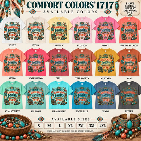I Have Enough Jewelry Graphic T-Shirt – Boho Jewelry Lover Tee - Detail View 2