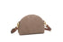 Back of chocolate canvas Hopper crossbody showing curved shape