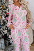 Christmas Pajama Set - Button Front & Ruffle Detail - Twice The Charm Boutique