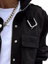 Women's cropped drawstring jacket with pockets