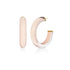 Pale pink round Lucite hoop earrings with gold-tone end caps