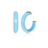 Ice Blue Lucite hoop earrings with gold-tone posts
