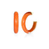 Orange Lucite hoop earrings with a translucent side edge