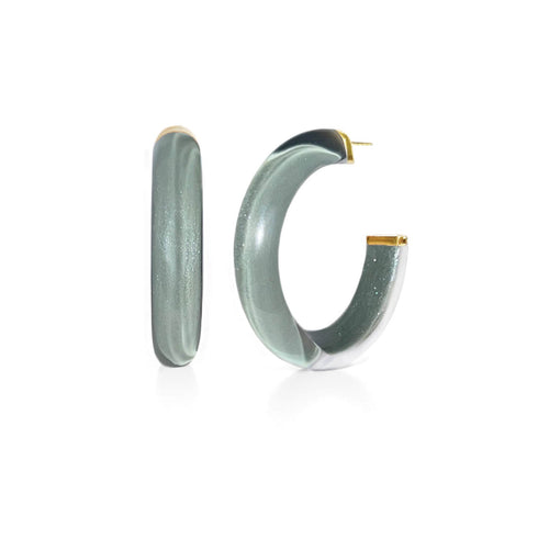 Muted green Illusion hoops shown from front and side