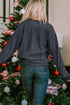 Women's Sequin Pumpkin Sweatshirt - Dark Gray Crewneck - Twice The Charm Boutique