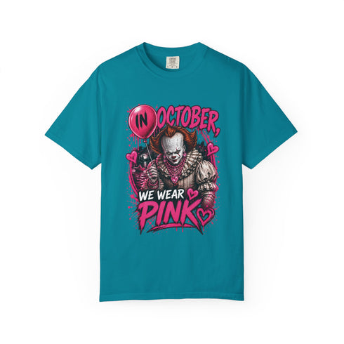 Pennywise In October We Wear Pink Halloween Graphic T-Shirt