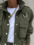 Women's cropped drawstring jacket with pockets