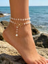 Pearl Bow Anklet - Crystal Accent Gold-Plated Style - Twice The Charm Boutique