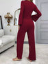 Lace Lounge Set - Flare Sleeve Top & Pants - Twice The Charm Boutique