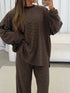 Striped Pajama Set - Dropped Shoulder Top & Pants - Twice The Charm Boutique