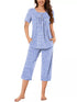 Printed Capri Pajama Set - Button Top & Cropped Pants - Twice The Charm Boutique