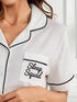 Button Down Pajama Set - Contrast Piping & Ruffle Shorts - Twice The Charm Boutique