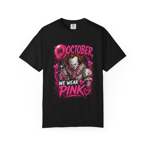 Pennywise In October We Wear Pink Halloween Graphic T-Shirt
