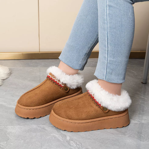 Platform Ankle Boots - Round Toe Suede Style - Twice The Charm Boutique