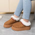 Platform Ankle Boots - Round Toe Suede Style - Twice The Charm Boutique