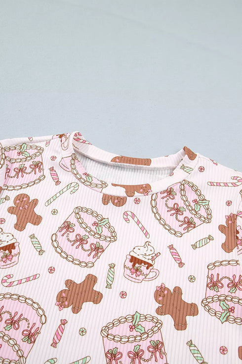 Christmas Pajama Set - Abstract Print & Long Sleeves - Twice The Charm Boutique