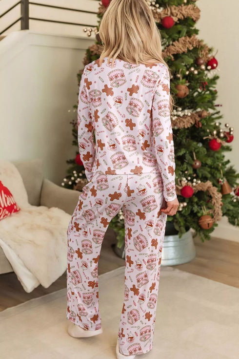 Christmas Pajama Set - Abstract Print & Long Sleeves - Twice The Charm Boutique