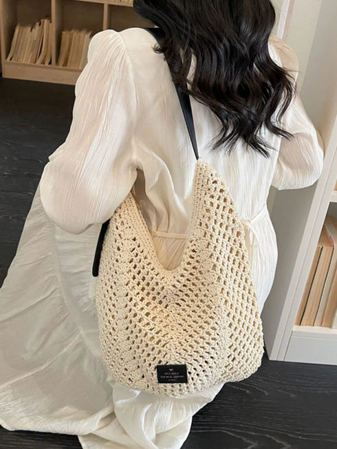 Cream White Crochet Shoulder Bag - Twice The Charm Boutique