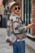 Women's printed collared button front jacket
