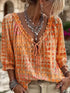 Women's Tie-Neck Ruffle Blouse - 3/4 Sleeve S-3XL - Twice The Charm Boutique