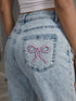 Light blue high-waisted acid wash jeans — product image 5