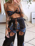 Women's Butterfly Print Two-Piece Set - Wide-Leg Pants - Twice The Charm Boutique