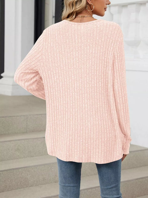 Lightweight ribbed button-up cardigan — product image 35