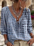 Women's Tie-Neck Ruffle Blouse - 3/4 Sleeve S-3XL - Twice The Charm Boutique